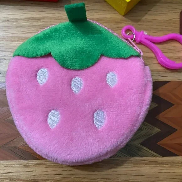 Pink Strawberry - Coin Purse Bag - Picture 2 of 5